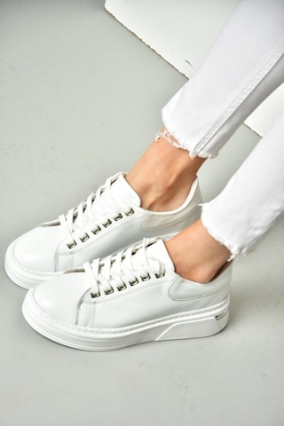 Fox Shoes P555020003 Beyaz Hakiki Deri Kadın Spor Ayakkabı Sneakers Beyaz
