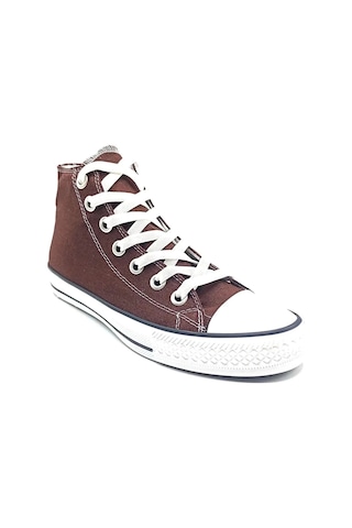 Unisex Günlük Keten Rahat Bilekli Kahve Uzun Convers Sneaker Spor Ayakkabı Kahverengi