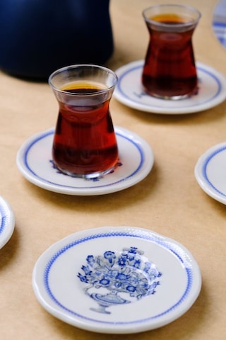 Tabak Evi Fulya Antik Çay Bardak Takımı 6 Kişilik 12 Parça Çok Renkli