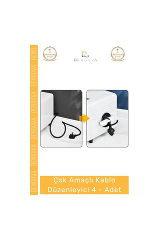 Kabloaparatı Mutfak Çok Amaçlı Kablo Toplayıcı Aparat Kahve Siyah Sarma Düzenleyici - 4 -adet