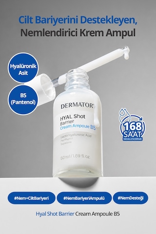 Hyalüronik Asitli Nemlendirici Ampul Dermatory Hyal Shot Barrier Cream Ampoule B5