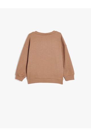 Koton Basic Sweatshirt Bisiklet Yaka Uzun Kollu Bisiklet Yaka Kahverengi 5smb10117tk Kahve