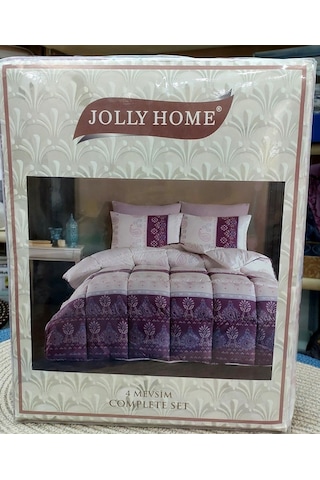 Jolly Home 4 Mevsim Çift Kişilik Kapitoneli Nevresim Takımı-sima