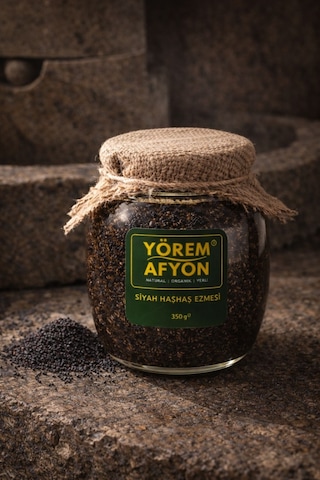 Yörem Afyon Meşhur Afyonkarahisar Taş Değirmende Öğütülmüş Cam Siyah Haşhaş Ezmesi 350gr.