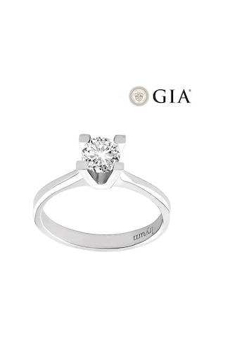 0.50 Karat D Vs2 Gıa Sertifikalı Pırlanta Tektaş Yüzük Beyaz