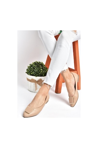 Fox Shoes P726776309 Ten Toka Aksesuarlı Kadın Babet Ten Rengi
