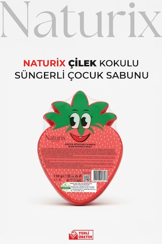 Çilek Şekilli Süngerli Çocuk Sabunu 130gr