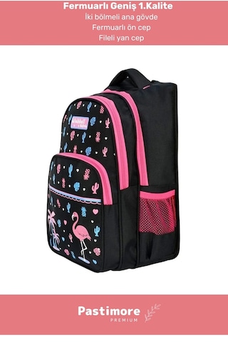 Premium Seri Dayanıklı Yağmur Su Geçirmez Astarlı Rahat Süngerli Geniş Desenli Ilköğretim Çantası Çok Renkli
