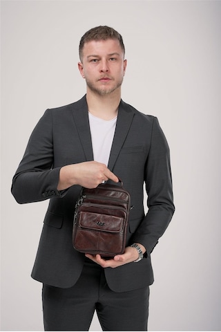 Ççs 31622 Hakiki Deri Askılı Çanta Kahve