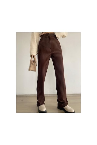 Prıme Sport Çizgili Palazzo Krep Pantolon Kahverengi Prıme Sport Çizgili Palazzo Krep Pantolon Kahverengi
