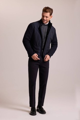 Ysf Erkek Lacivert Slim Fit Kolu Trikolu Mont