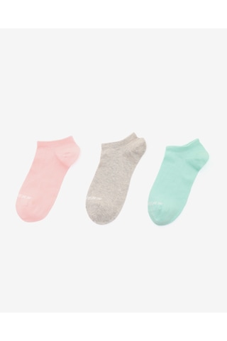 Skechers 3'lü Paket Essential Bilekli Çorap Unisex Yeşil-pembe-gri Çorap S2520315-3706 Çok Renkli