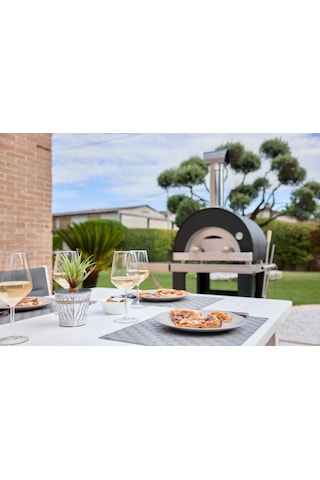Oveneat Gazlı Double Stainless Steel Pizza Fırını Gümüş - Siyah