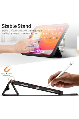 Yunboo İpad Uyumlu Uyumlu Pro 11 2.nesil 2020 Uyumlu Şık Tpu Kılıf - Kalem Şarj, 3 Katmanlı Koruma Ve Katlanabilir Dizayn Diğer Diğer