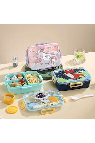Çocuklar İçin Sevimli Öğle Yemeği Kutusu B-3 Yeşil