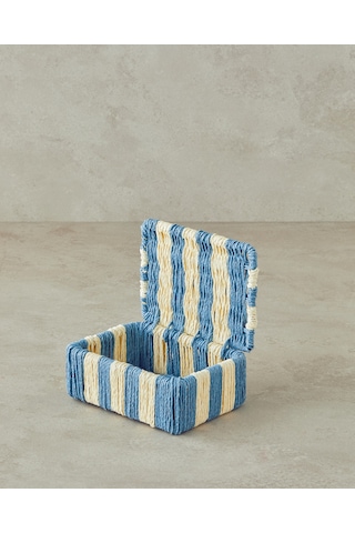English Home Colorful Striped Kağıt İp Dekoratif Kutu Lacivert