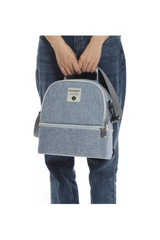 Neevoyu Denim Mavi Emzik Muhafaza Çantası - 3 Katlı Tasarım, 3 Biberon + Emziği Aksesuarı Taşıma Kapasitesi, Lezzeti Tazeliği Sağlar Mavi