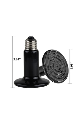 Ulzyvf Siyah Seramik Metal Reptil Isıtma Lambası, E27 Eu Fiş, 220v, 50w-200w, 10.5x7.5cm Siyah Siyah