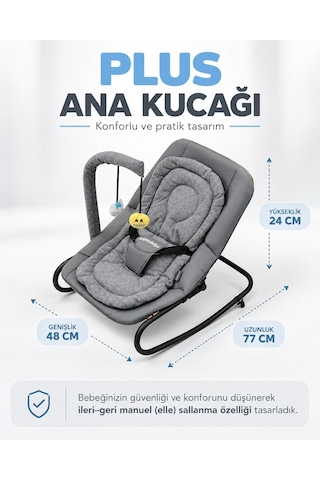 Plus Anakucağı - Hazır Kurulu Gelir - Kademeli - Sallanır - Sabitlenebilir - Oyuncaklı - Anakucagi