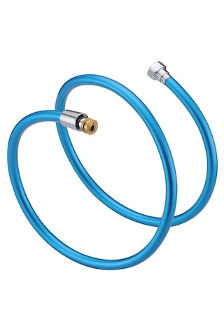 Mavi Renkli Pvc Kopmaz Örgülü Banyo Duş Spiral Hortumu 150 Cm