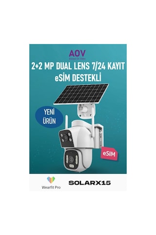 Wearfitpro Solarx15 Dual Lens Aov Hieasy 4g Ptz Kamera Güneş Enerjili Solarlı Kamera