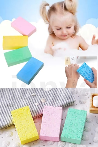 Bebek Çocuk Yıkama Temizleme Süngeri Yenitrend Lif Kese Banyo Sarı