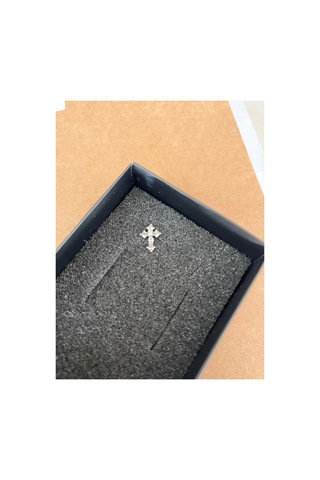 Taşlı Haç Piercing Gümüş