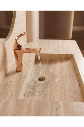 Fexo Kısa Lavabo Bataryası Parlak Rose