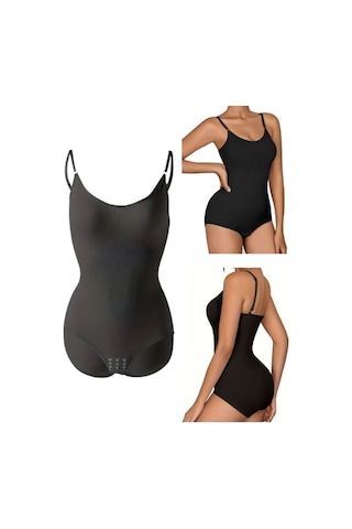 Momslab 4 Lü Etki Kalça Ve Göğüs Toparlayıcı Kadın Çıtçıtlı Body Korse Siyah1