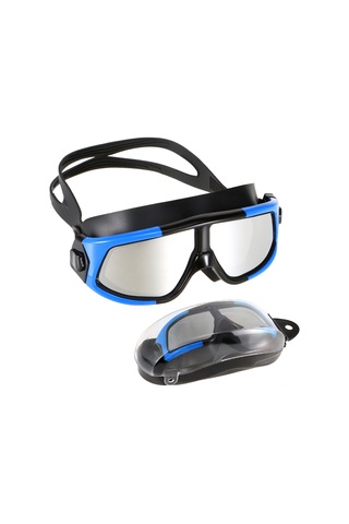 Geeksen Siyah-mavi Elektrokaplamalı Büyük Lenslü Y1 Yüzük Gözlüğü - Anti-parıltı, Su Geçirmez, Geniş Görüş Alani, Dayanıklı Pc Ve Silikon Malzemeyle Outdoor Dalış İçin Siyah - Mavi