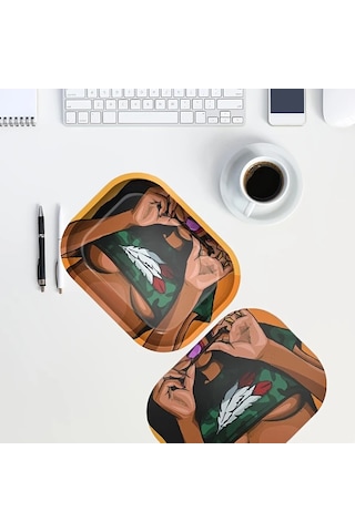 Willowhaven Chest Üst Vücut Desenli Dekoratif Sızdırmaz Kapaklı Metal Tepsi