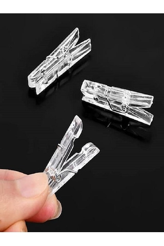 CajuArt 100 Adet Şeffaf Mini Mandal 3cm Hobi Fotoğraf Askı Mandalı