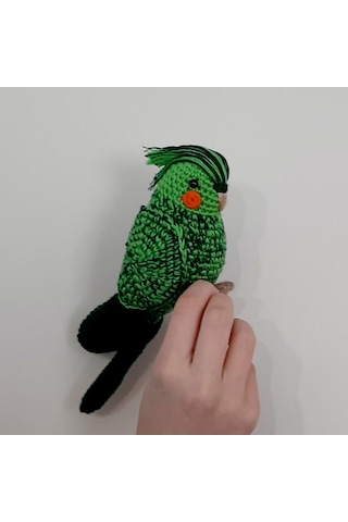 Amigurumi Örgü Oyuncak Yeşil Sultan Papağan Muhabbet Kuşu Açık Yeşil