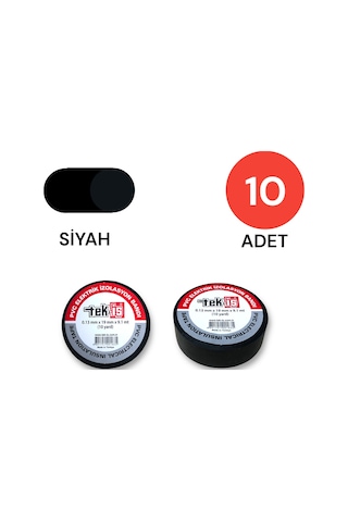 Tek-iş Izole Bant Elektrik Bandı Siyah 10 Adet