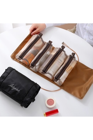 Trendooze Taşınabilir Seyahat Saklama Mor Kozmetik İşlevli Çok Çıkarılabilir Çantası, Çantası Arada 4'ü 1 - Lu Mor