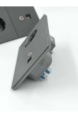 Tocterra Tv Ve İnternet İçin Çift Rj45 Kategori 6 Gri Priz 452804668 Wesa