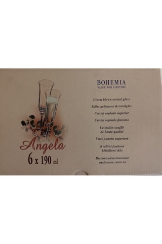 Bohemia Cristal Angela 6 Parça Şampanya Kadehi Seti 190 ML