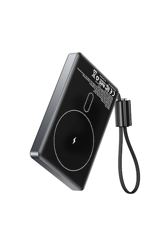 Vention Ultra Slim Serisi 10000mah Powerbank 15w Manyetik Kablosuz Şarj 2xusb-c Tft Ekran Dahili Askı Kablolu Gri