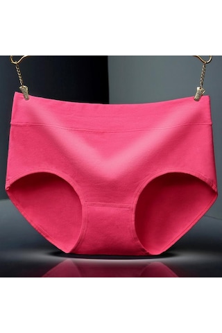 Amarant Orta Bel Kadın Saf Pamuk Nefes Alabilir Ve Moda Basit Düz Renk Üçgen Büyük Boy Saf Pamuk Kadın İç Çamaşırı Fuşya