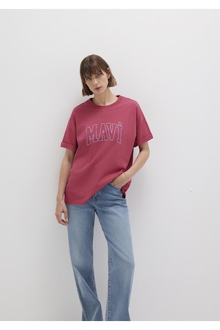 Mavi - Mavi Logo Baskılı Pembe Tişört 1611193-70931 Pembe