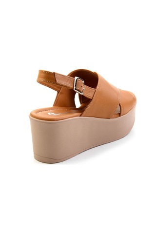 Bambi Taba Leather Kadın Sandalet K05040030503 Taba