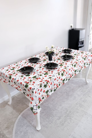 Sufre Sıvı Geçirmez Masa Örtüsü Sofra Bezi Sofra Örtüsü Piknik Örtüsü Çilek