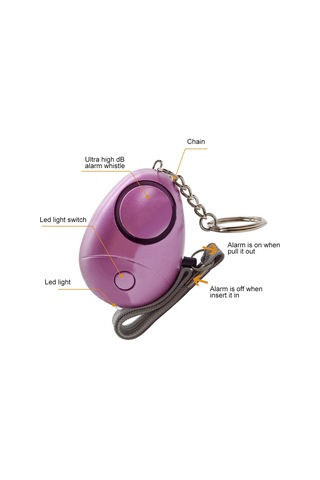 Wezone Kırmızı Renkli Kişisel Acil Alarm Zq-034 Modeli 120-130db Ses Ve Aydınlatma Özelliğiyle