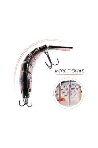Neevoyu 5 Adet 10cm Sert Yem Balık Avı Oltası - Keskin Üçlü Kancalı Yapay Yem Seti