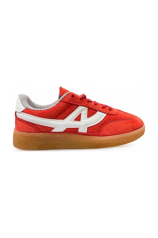 Papucumun Dünyası Unisex Süet Özel Gum Tabanlı Günlük Kullanıma Uygun Retro Sneaker Kırmızı
