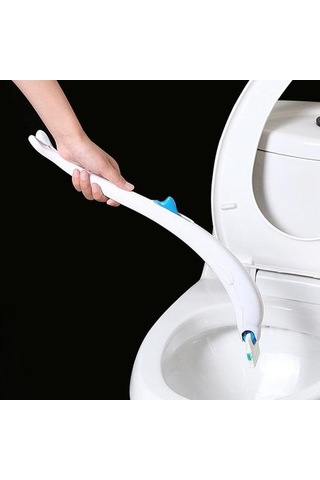 Tek Kullanımlık Tuvalet Temizleyici Fırça Banyo Temizleyici Kolu + Askılı + 12 Cımbız Scrubber Fırça İle Dolum Temizleme Aracı Tuvalet Fırçası Tutucular Altın