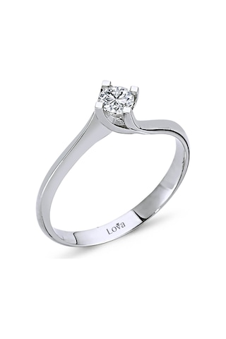 Lova E Renk 0,20 Karat Pırlanta Tektaş Yüzük - IDL Sertifikalı - 1030095