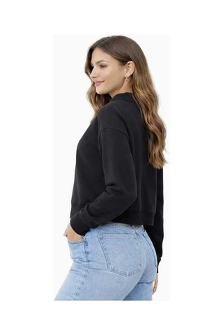 Bebuy Sweatshirt Yarım Fermuarlı Siyah
