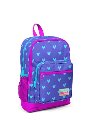 Coral High Kids Lavanta Pembe Kalp Desenli 3 Lü Okul Çanta Seti Set0123706