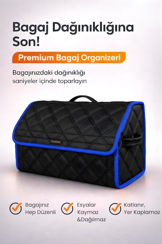 Bagaj Çantası Oto Bagaj Organizer Çift Kat Deri Su Geçirmez Kaymaz Katlanır Araç Düzenleyici - Dct3 Stiloto